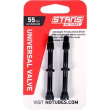 Valve Stem Pair, Universal, Al, Presta, 55MM, Black by Stan's NoTubes